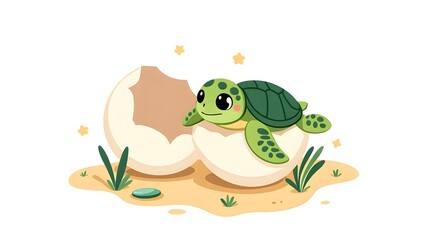 Naklejka premium Hope breaks out of the shell