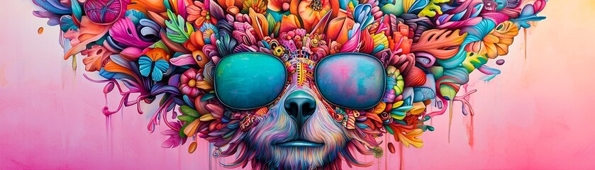 Kaleidoscopic mixed media composition, vibrant mandala-inspired patterns, layered with ink washes and metallic accents, hypnotic symmetry, spiritual and abstract visual poetry