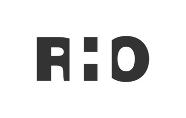 RHO logo design. Initial letter R H O bold font style for tech startups, consulting, corporate branding. Creative company name, headlines typography identity, trendy logotype.