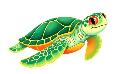 Fototapeta premium A wonderful journey of cartoon turtle