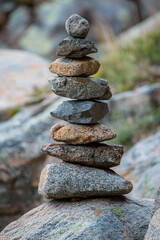 The placement of stones on a stone bed symbolizes a meditative practice