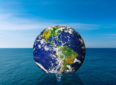 Global flooding, conceptual image