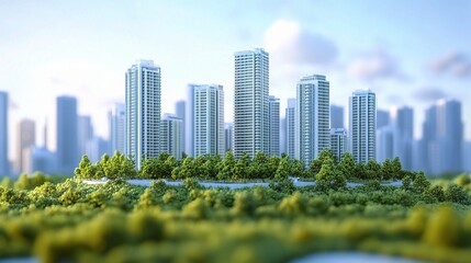 Fototapeta premium Modern Urban Development Project Showcasing Sustainable Design
