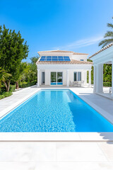 Mediterranean villa with pool and solar panels