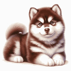 Obraz premium Siberian Husky dog isolated watercolor vector illustration svg