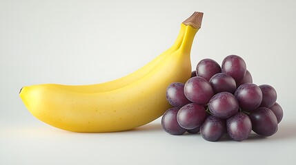Fruits display banana and grapes kitchen food photography minimalist