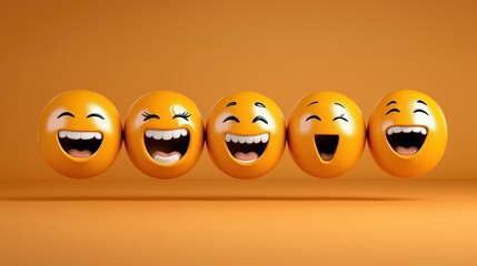 Minimalist happy emoji set featuring smiling cartoon icons for modern design needs and vibrant expressions