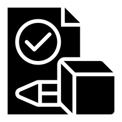 Order Entry, Input Order, Order Confirmation Glyph Solid Icon
