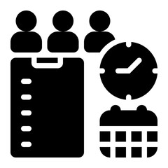 Rostering, Schedule Management, Team Scheduling Glyph Solid Icon
