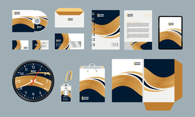 Business Stationery Brand Identity Mockup set. Office stationary items mockup - editable template. Company corporate style template