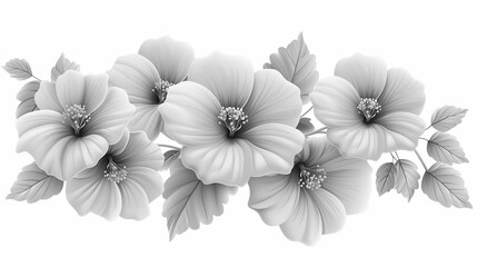 Fototapeta premium Classic beautiful monochrome spectacular blooming flower on black background.