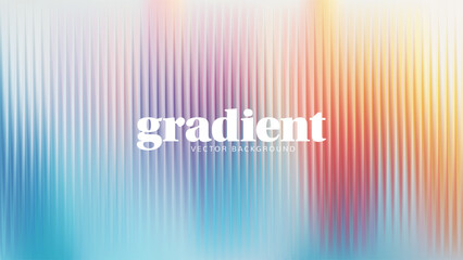 Ripple glass distortion effect background. Abstract fractal ribbed glass texture with vibrant gradients smooth fluted vertical lines. Reeded Bold dynamic design blending futuristic tones vector bg