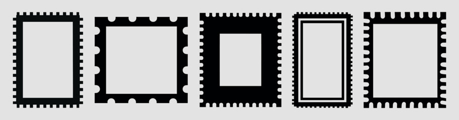 Vintage stamp frame collection, isolated element set vector