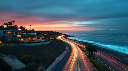 Coastal Highway at Sunset