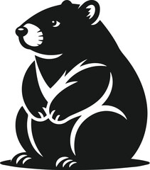 Wombat silhouette vector