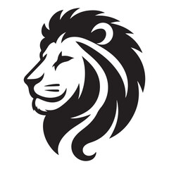 Fototapeta premium Powerful Lion Head Silhouette Vector Graphic for Logo Design