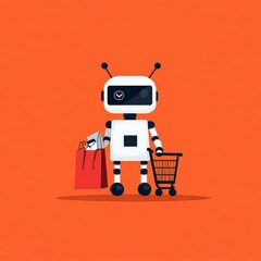 Fototapeta premium AI-powered chatbot offering strategic upsells to increase shopping cart total value