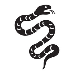 Striking Snake Silhouette A Vector Illustration of a Reptile