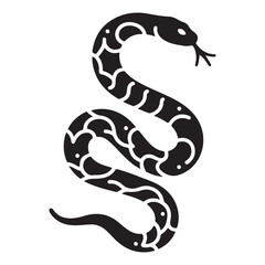 Elegant Patterned Snake Silhouette A Wildlife Vector Art Illustration