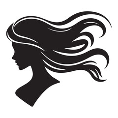 Wavy Hair Silhouette Vector Art for Logo and Design Projects