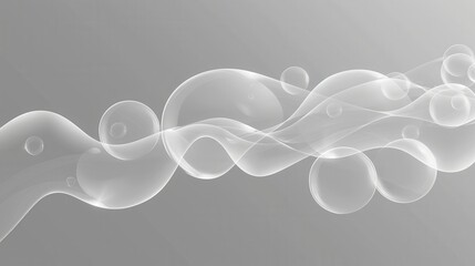 Abstract Grey and White Bubbles Graphic Design