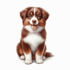 Australian Shepherd dog isolated watercolor vector illustration svg