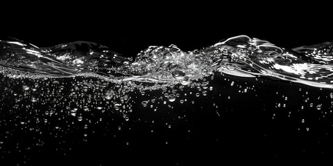 Water Splashing with Bubbles - Stunning Black and White