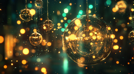 Glowing orbs create magical, festive atmosphere