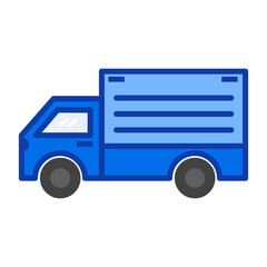 Blue transport car with black tire