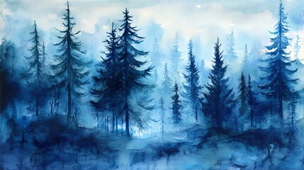 Fototapeta premium Scenic Coniferous Forest Landscape