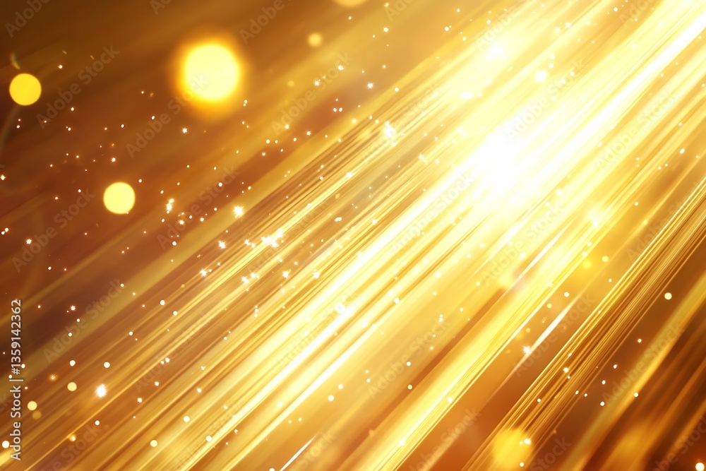 Aufkleber Abstract golden light rays and bokeh.