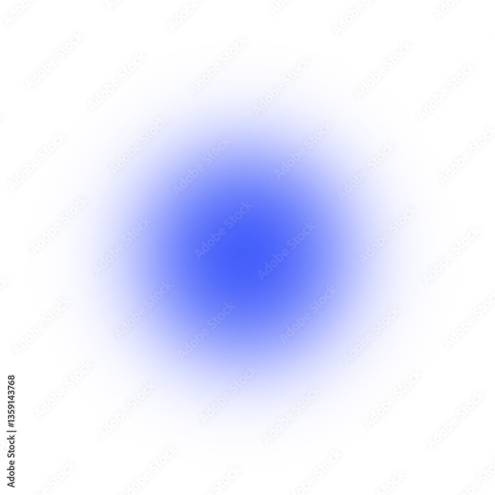 Aufkleber electric blue glowing circle with soft gradient effect with noise effects on transparent background