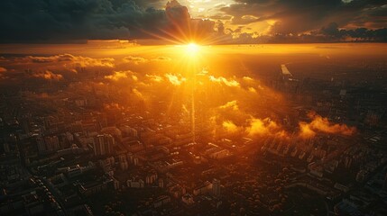 Golden Sunset over Cityscape