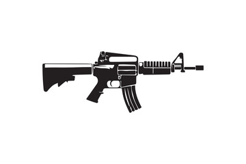 Simple rifle silhouettes with white background