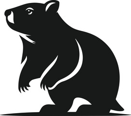 Wombat silhouette vector