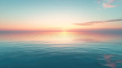 Fototapeta premium A peaceful sunset paints soft colors over the tranquil water, creating a calming atmosphere filled with reflections and serenity.