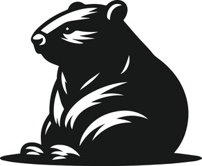 Obraz premium Wombat silhouette vector