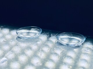 Close up of contact lenses 