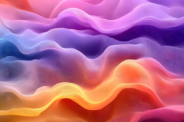 Obraz premium Abstract waves of vibrant colors in a flowing pattern, creating a dreamy atmosphere