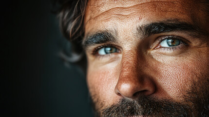 Fototapeta premium Portrait of a Handsome Man with Flawless Skin and a Confident Smile