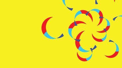 Obraz premium Abstract colorful background, blue, red and yellow with geometric round shape pattern. Vector illustration.