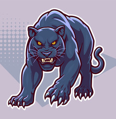 Panther on the abstract background.