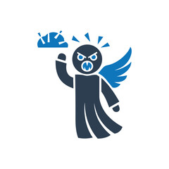 Angry Angel with Siren Icon