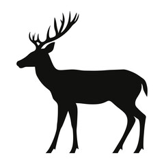 Obraz premium Deer silhouette illustration wildlife animal vector