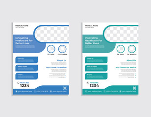 Medical poster or flyer design layout space for photo background.