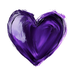 Purple Heart Abstract Paint Strokes Artistic Love