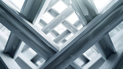 Obraz premium Modern Abstract X-Shaped Frame with Symmetrical Geometric Design and Minimalistic Aesthetic