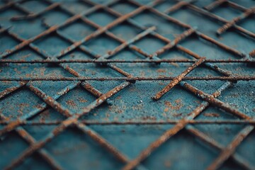 Intricate Rusty Rebar Pattern in Construction