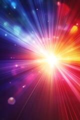 Colorful explosion of light rays