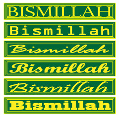 Fototapeta premium BISMILLAH STICKER GREEN LEMON COLOR